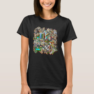 T-shirt Berlin 90s Retro Vidéo Jeu Ville Bâtiment Carte Je