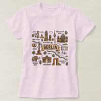 Berlin Allemagne, carte de voyage vintage