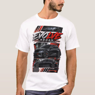 T-shirt Berline Sport Électrique Noir Futuriste - EVOLVE