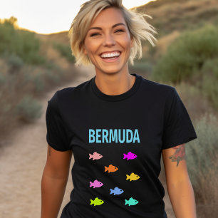 T-shirt Bermudes Poissons colorés École Couleur foncée