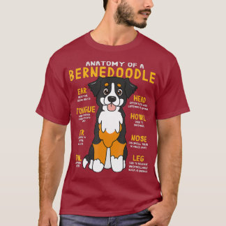 T-shirt Bernedoodle Anatomie Funny Chien Maman Papa Mignon
