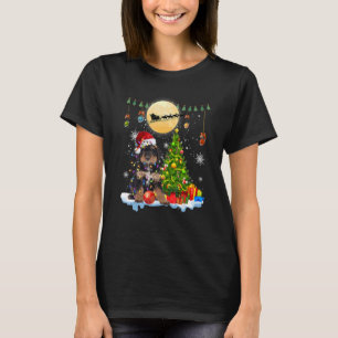 T-shirt Bernedoodle Père Noël Christmas Tree Lights Noël P