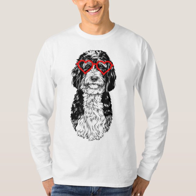 T-shirt Bernedoodle Valentines Day Doodle Chien maman Chie (Devant)