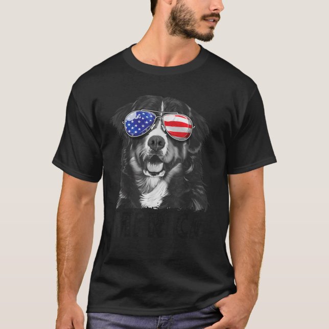 T-shirt Bernese Mountain Dog 4 juillet Merica Hommes Améri (Devant)