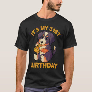 T-shirt Bernese Mountain Dog Mating Pizza C'est My 31st Bi