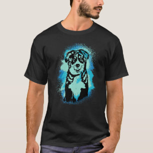 T-shirt Bernese Mountain Dog Peinture Blue Design Chien Ma