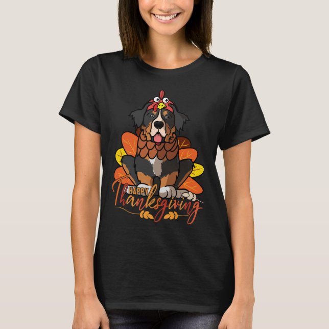 T-shirt Bernese Mountain Dog Thanksgiving Dog Turkey Costu (Devant)