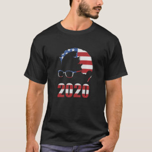 T-shirt Bernie Sanders 2020 Bernie Cheveux Et Lunettes Usa