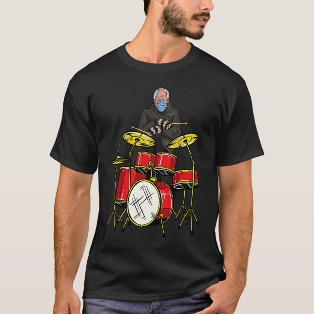 T-shirt Bernie Sanders Drum Sitting Mittens Inauguration M (Devant)