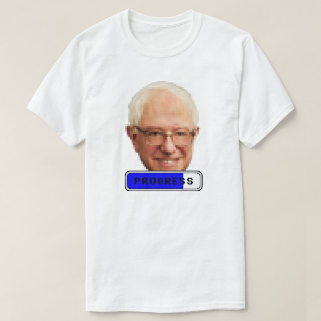 T-shirt Bernie Sanders Pixelated - PROGRÈS (Design devant)