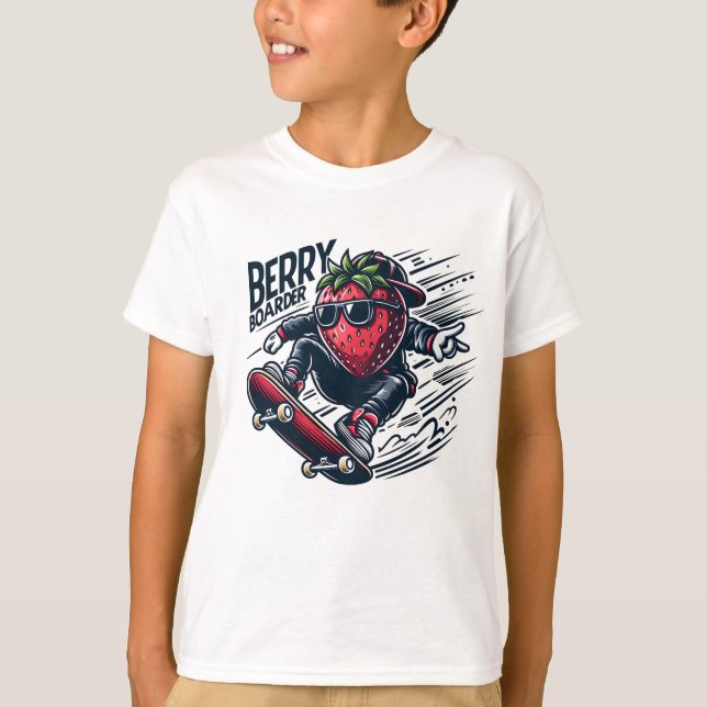 T-shirt Berry Boarder - Skateboard Strawberry (Devant)