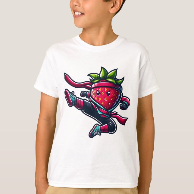 T-shirt Berry Retro Ninja - 80s Ninja fraise (Devant)