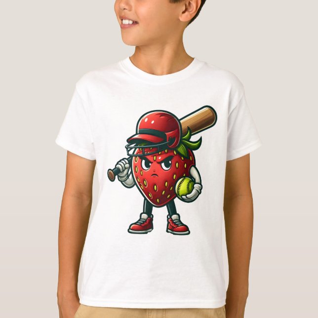 T-shirt Berry Sérieux À Propos Du Softball -Strawberry Sof (Devant)