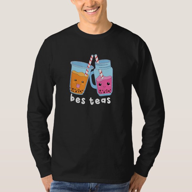 T-shirt Bes teas Besties Bubble Tea Cups Cute Happy (Devant)