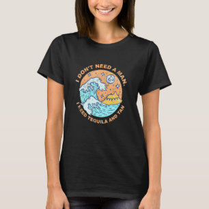 T-shirt Besoin De Tequila Et De Tan bronzer Été Bain De So