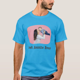 T-shirt Best Auntie Ever BAE télécharger votre photo horiz