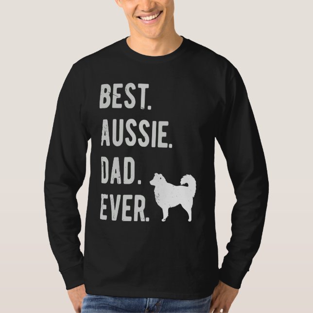 T-shirt Best Aussie Dad Ever  Australian Shepherd Mens  Da (Devant)