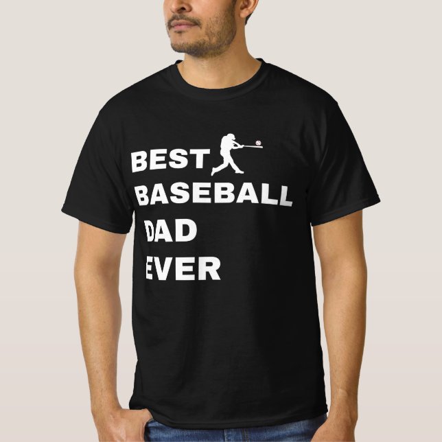 T-shirt Best Baseball Dad Ever (Devant)