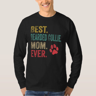 T-shirt Best Bearded Collie Mom ever Vintage Mother Dog