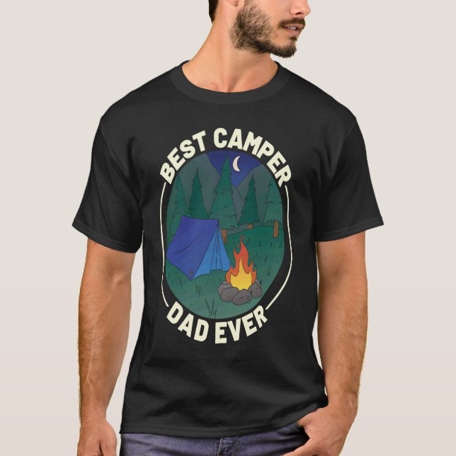 T-shirt Best Camper Dad Ever Camping Father's Day (Devant)