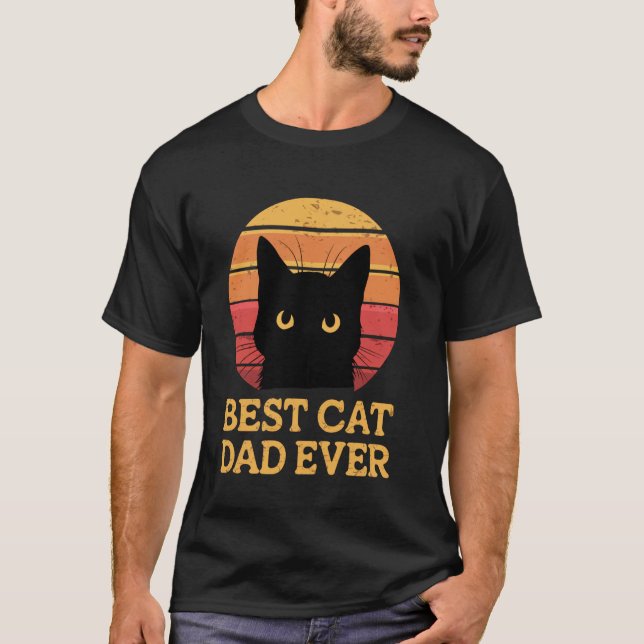 T-shirt Best Cat Dad Ever (Devant)