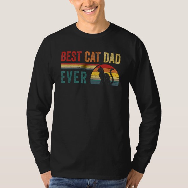 T-shirt Best Cat Dad Ever Papa Daddy Cat Lover Father's Da (Devant)