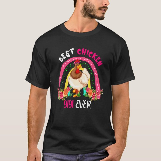 T-shirt Best Chicken Gigi Ever Cute Chicken Bow Tie Mother (Devant)