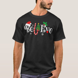 T-shirt BEST CROYEZ NOËL PAJAMA CHIRT JAMAIS Noël Fami