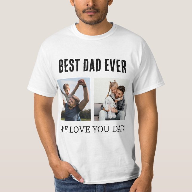 T-shirt Best Dad Ever 2 photo Collage Fête des pères cadea (Devant)