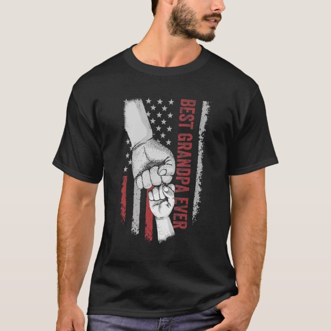 T-shirt Best Dad Ever Grandpa American Flag  For Dad (Devant)