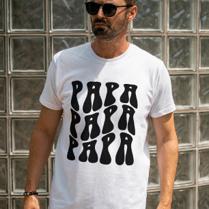 T-shirt Best Dad Retro Wavy - Funny Papa's Day Cadeau