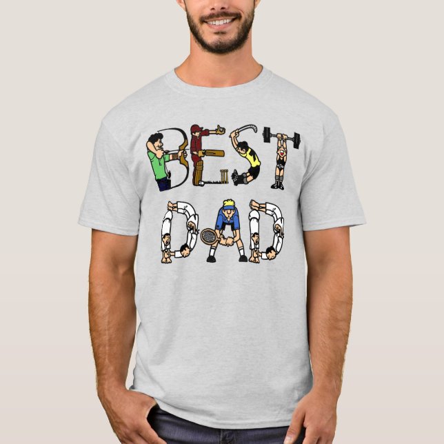 T-shirt Best Dad Sports Fun (Devant)