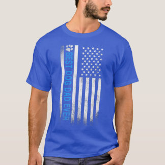 T-shirt Best Dog Dad Ever American Flag  Father's Day Gift