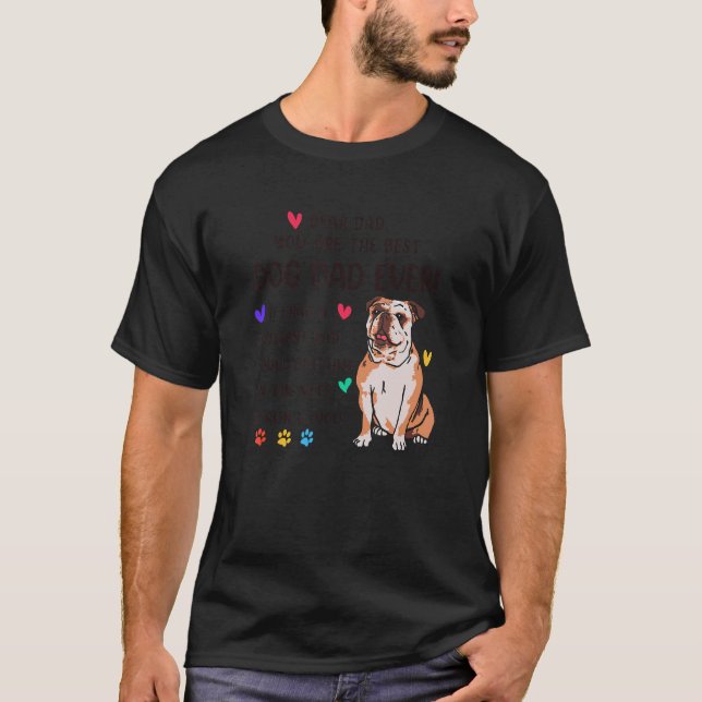 T-shirt Best Dog Dad Ever Cute English Bulldog Fathers For (Devant)