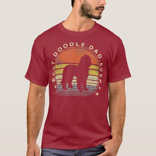 T-shirt Best Doodle Papa Propriétaire Amoureux des chiens  (Devant)
