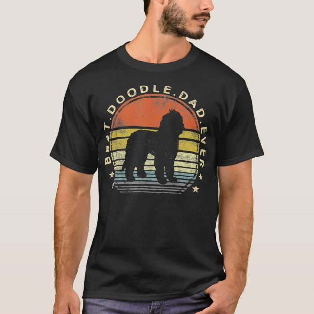 T-shirt Best Doodle Papa Propriétaire Amoureux des chiens  (Devant)