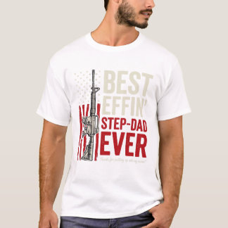 T-shirt Best Effin Step-Dad Ever Patriotic Vintage Vector_