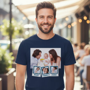 T-shirt Best Family Ever Custom Instagram 4 Photo Collage