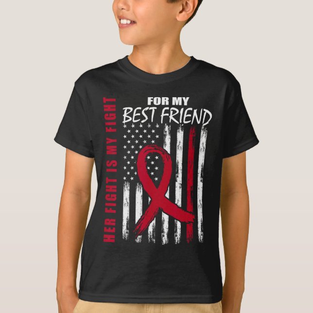 T-shirt Best Friend Multiple Myeloma Awareness American Fl (Devant)