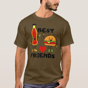 T-shirt Best Friends Cute Anime Burger et Boire pour Fast