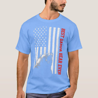 T-shirt Best Gampa Bear Ever USA American Flag Father's Da