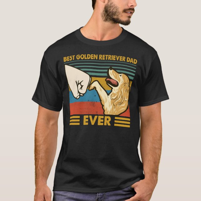 T-shirt Best Golden Retriever Dad Ever Classic (Devant)