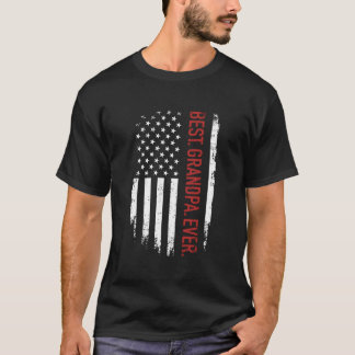 T-shirt Best Grandpa Ever With Us American Flag Father'S D