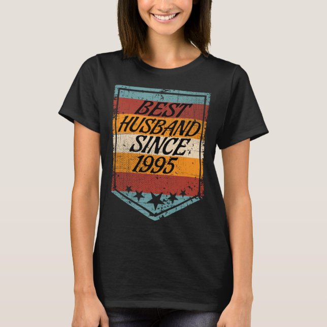 T-shirt Best Husband since 1995 wedding married 1995 marri (Devant)