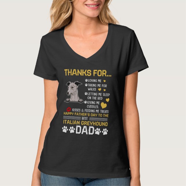 T-shirt Best Italian Greyhound Dog Dad Happy Father s Day (Devant)