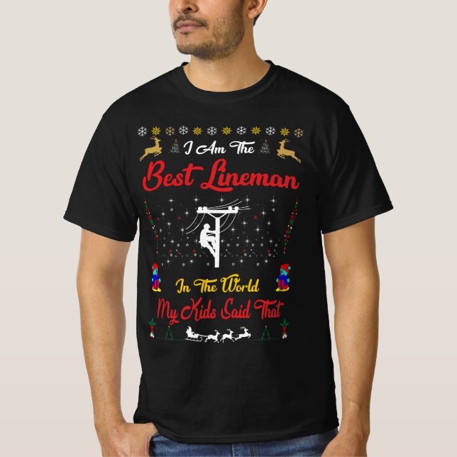 T-shirt Best Lineman Christmas (Devant)
