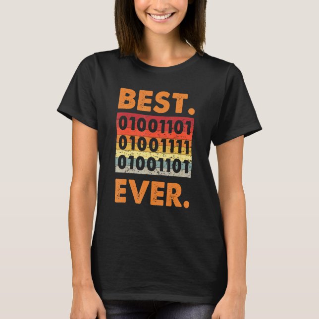 T-shirt Best Mom Ever Binary Code Coder Developer Software (Devant)