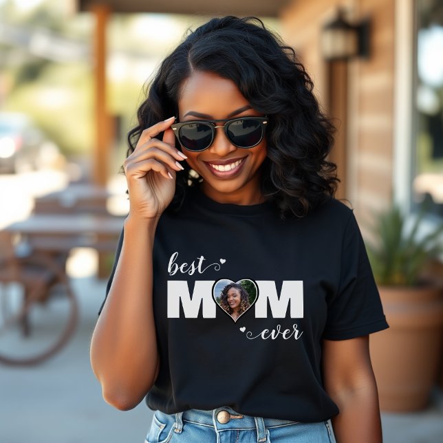 T-shirt Best Mom Ever Heart Photo Mother's Day (Best Mom Ever Heart Photo Mother's Day T-Shirt
)