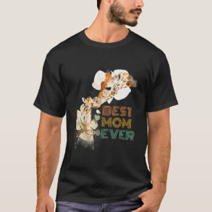 T-shirt Best Mom Ever Mama Giraffe Cute Animal Mother's Da