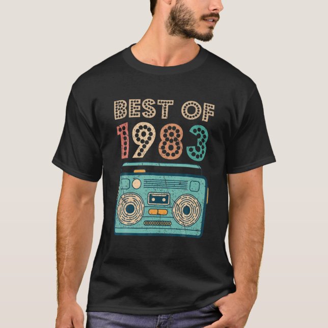 T-shirt Best Of 1983 39E Anniversaire Cassette Retro Vinta (Devant)